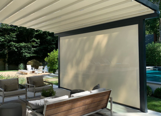 10 ft genişliğinde pergola rulo gölgesi