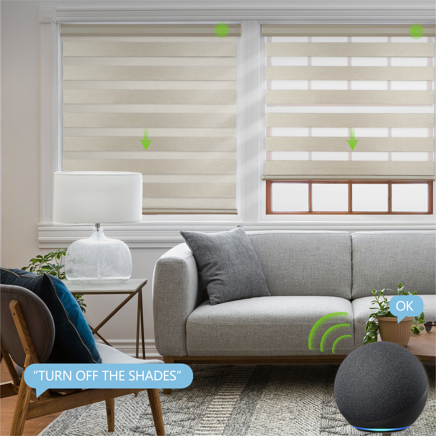 WiFi Özellikli Zebra Çift Stor Perdeler