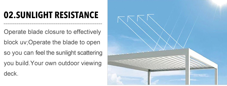 Biyoklimatik Bahçe Buliding Alüminyum Pergola Suya Dayanıklı 