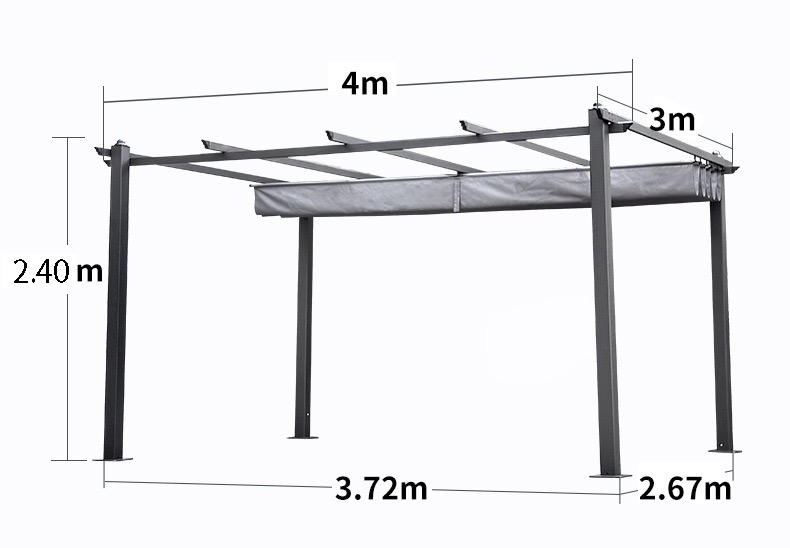 Dış Mekan Alüminyum Pergola standart ölçü