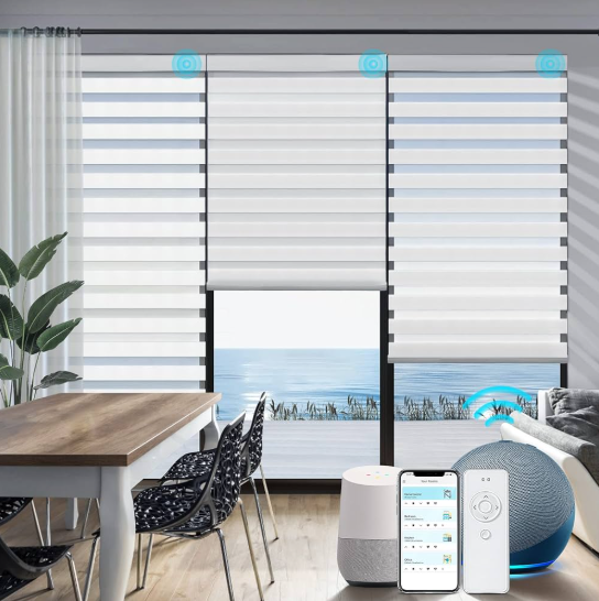 uzaktan kumandalı kablosuz zebra panjurları